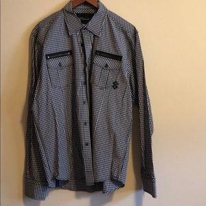 7 Diamonds Checked button up